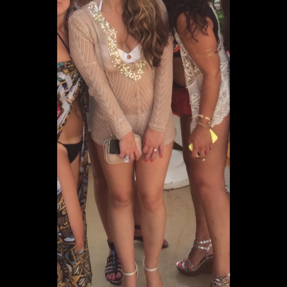 Victoria’s Secret beaded knit swim coverup-worn 1x